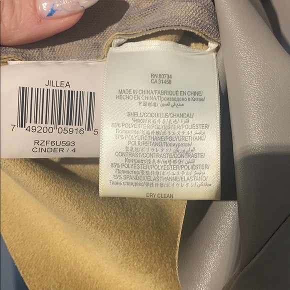 BCBG MAXAZRIA faux leather and mesh dress TAUPE - Picture 9 of 10